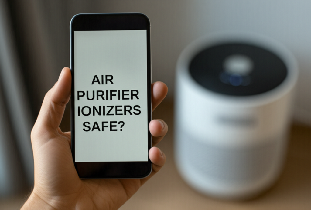 Generate a high-quality, relevant image prompt for an article about: Are Air Purifier Ionizers Safe?
