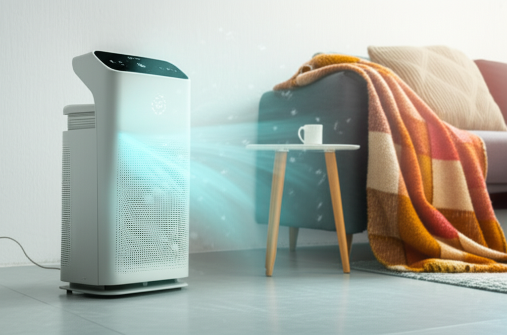 Generate a high-quality, relevant image prompt for an article about: Are Air Purifiers Cold? Essenti