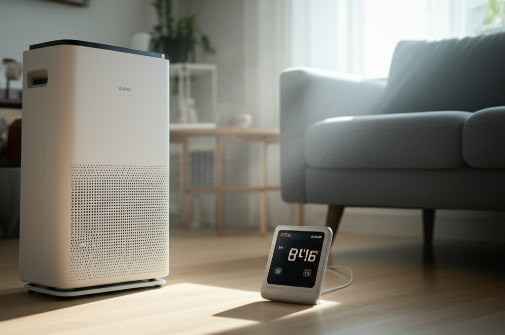 Generate a high-quality, relevant image prompt for an article about: Can Air Purifier Be Used As Deh