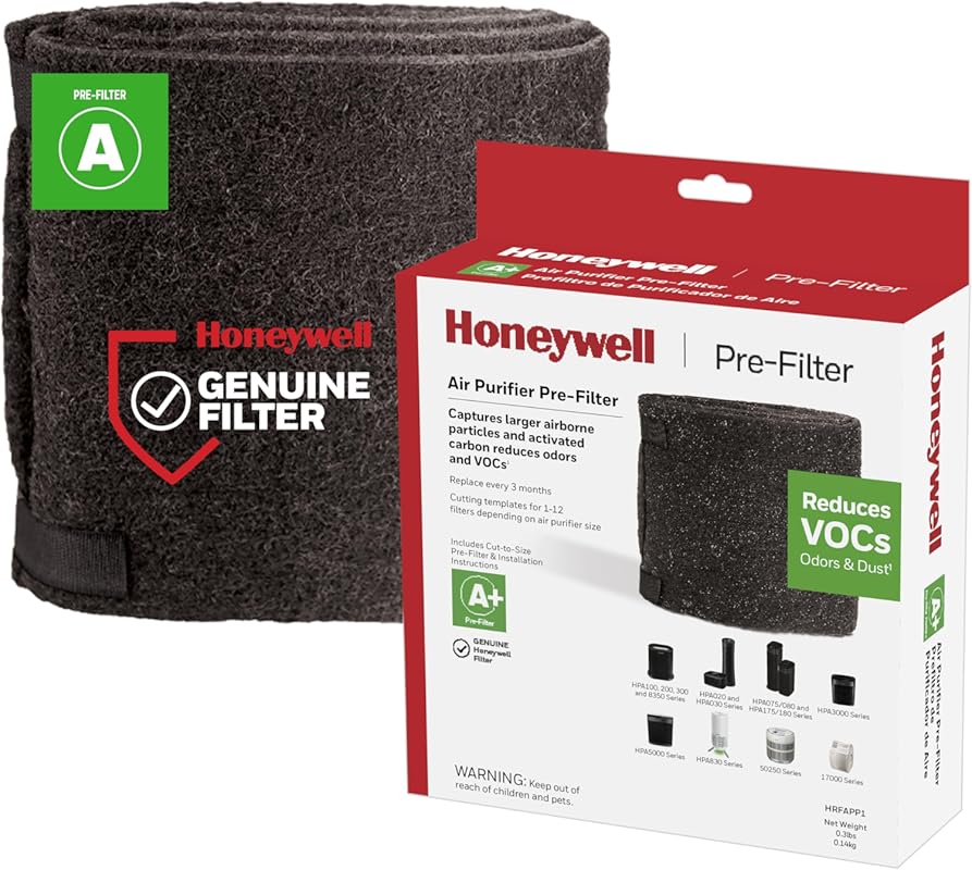 Honeywell HRF-APP1 Premium Odor-Reducing Pre-Filter, black, helps redu