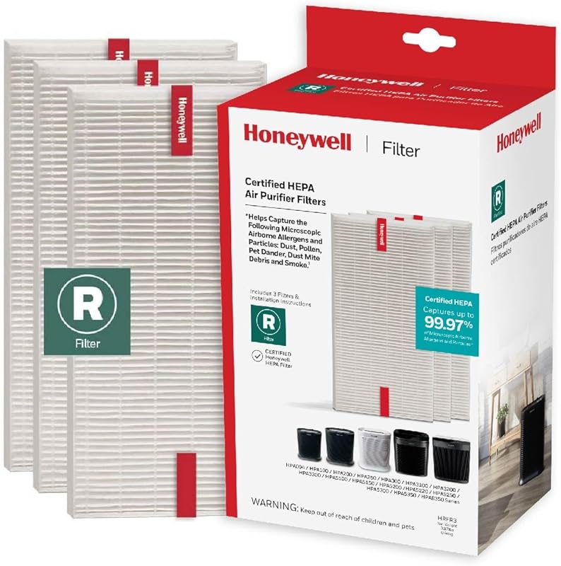 Honeywell HEPA Air Purifier Filter R 3-Pack for HPA 100/200/300, 3000,