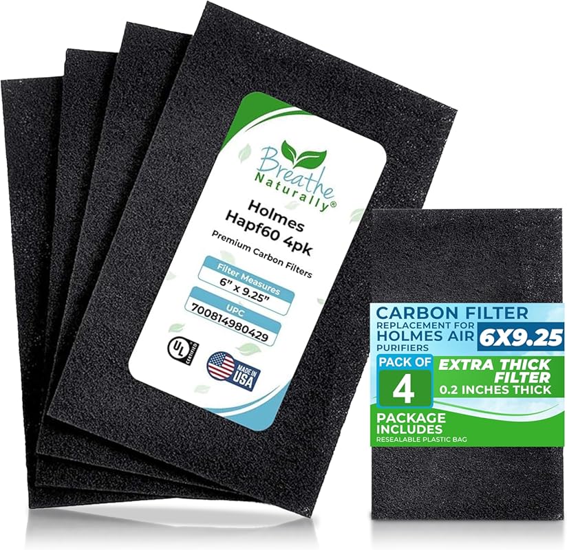 Breathe Naturally HAPF600 HEPA Carbon Filter Replacement for Holmes HA