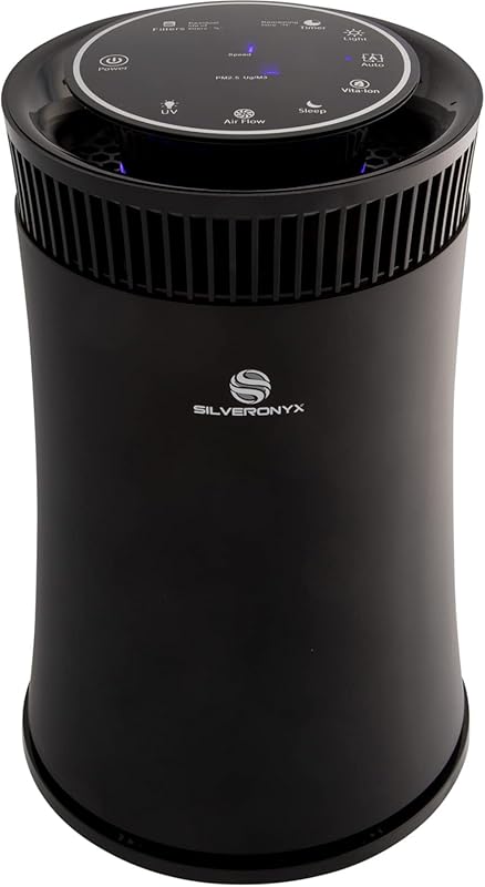 SILVERONYX Air Purifier for Large Rooms with 5-in-1 HEPA Filter and Qu