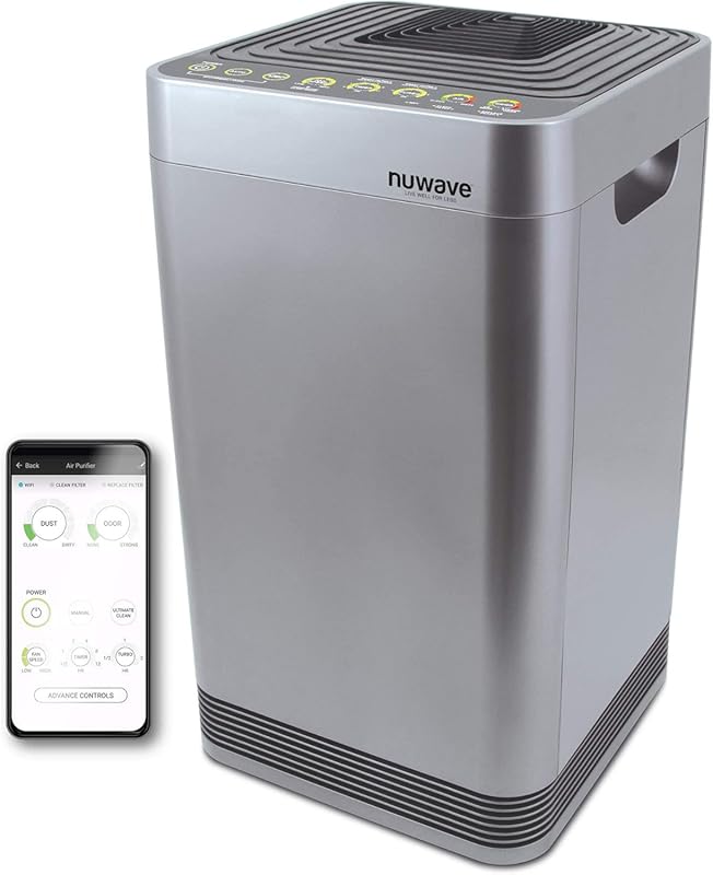 Nuwave Smart Air Purifier for Large Rooms with 5-Stage Filtration and 