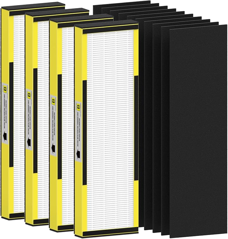 4-Pack FLT4825 True HEPA Replacement Filters with Activated Carbon Pre