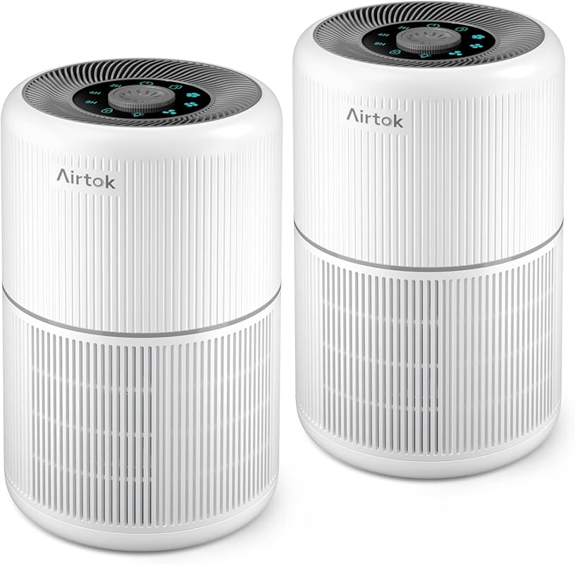 2-Pack H13 True HEPA Air Purifier for Bedrooms, Smoke, Dust, Odors, an
