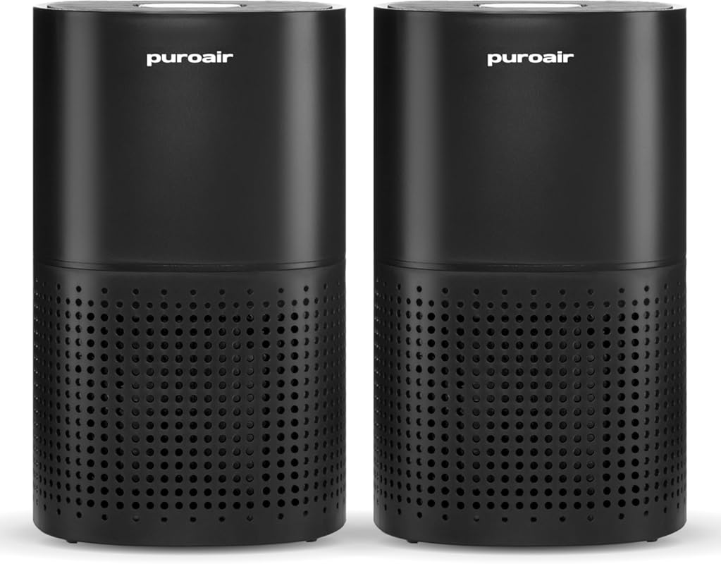 PuroAir 240 HEPA Air Purifier 2-Pack for Large Rooms, Smoke, Dust, and
