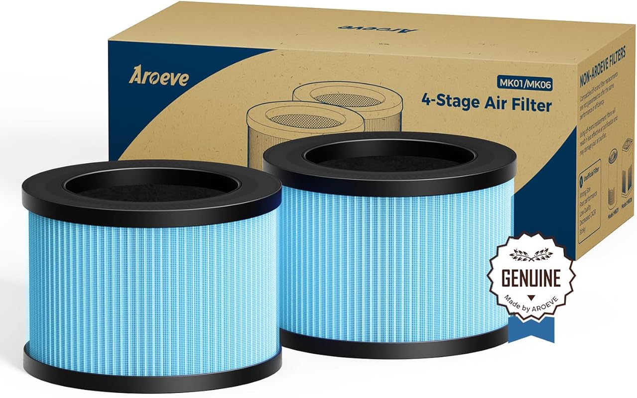 AROEVE MK01 MK06 Replacement Air Filter 2-pack, 4-in-1 filtration for 