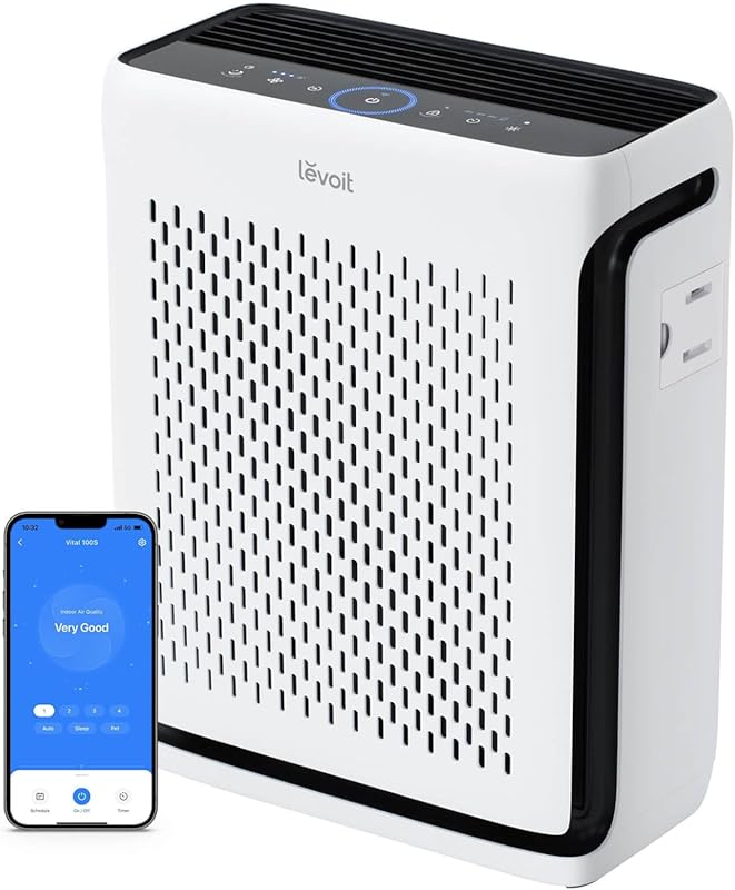 LEVOIT Vital 100S-P Smart Air Purifier for Large Rooms with Air Qualit