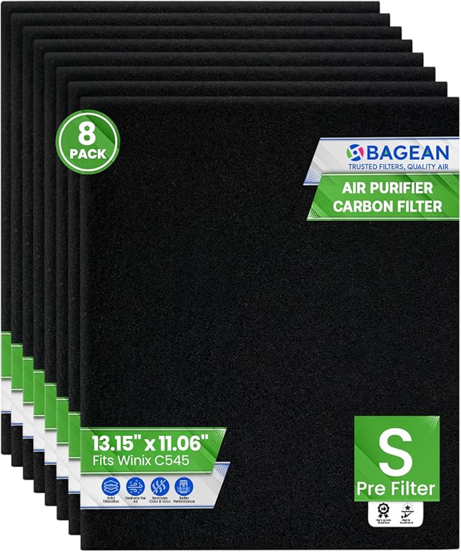 Bagean C545 Carbon Prefilter 8-Pack Compatible with Winix C545 Air Pur