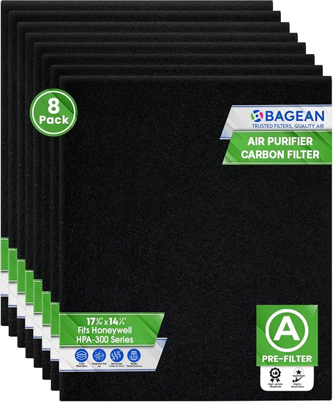Bagean HPA300 Carbon Pre-Filter A, 8-Pack Compatible with Honeywell HP