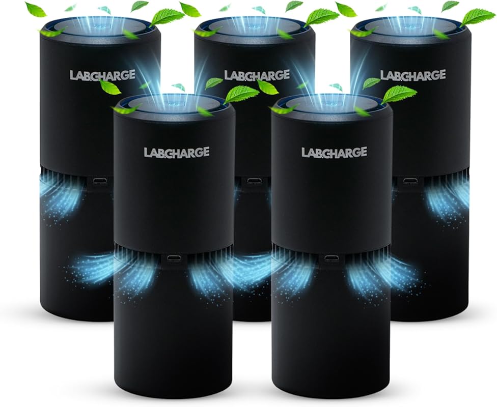 LabCharge Small Ionic HEPA Air Purifier for Home and Bedroom, Quiet Op