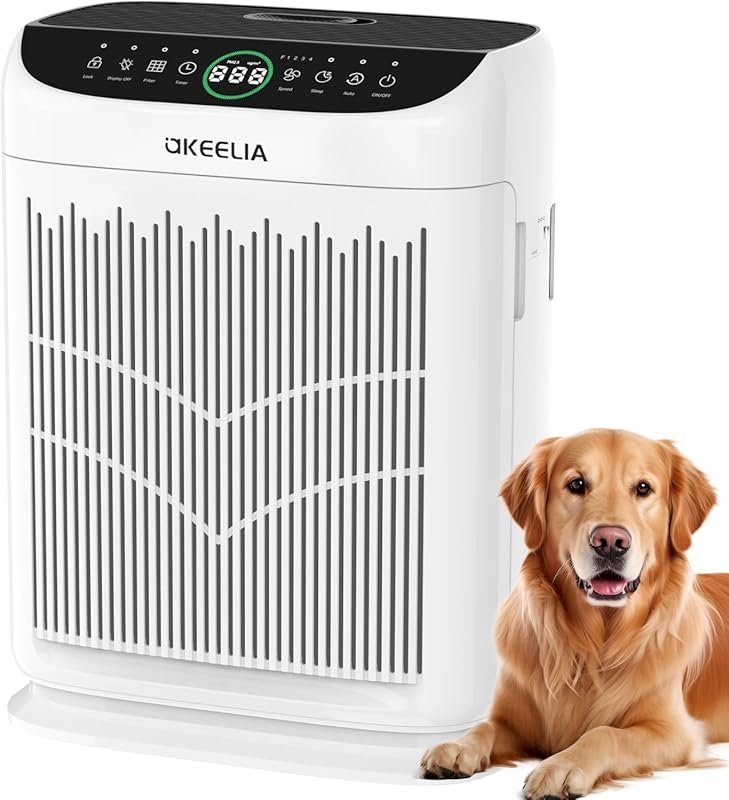 AKEELIA HEPA Double-Sided Air Purifier for Large Rooms up to 3000 sq.f