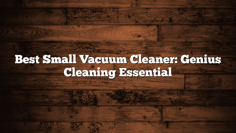 Best Small Vacuum Cleaner: Genius Cleaning Essential