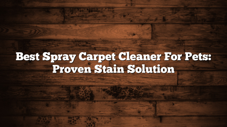 Best Spray Carpet Cleaner For Pets: Proven Stain Solution