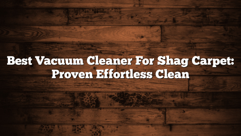 Best Vacuum Cleaner For Shag Carpet: Proven Effortless Clean