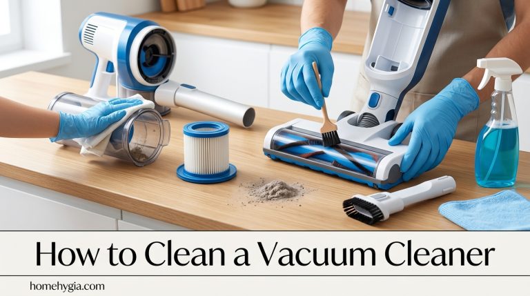 Person using scissors to cut hair wrapped around a vacuum cleaner brush roll.