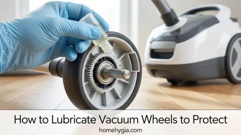 A clean, modern vacuum cleaner standing on a hardwood floor next to a smart HEPA air purifier.