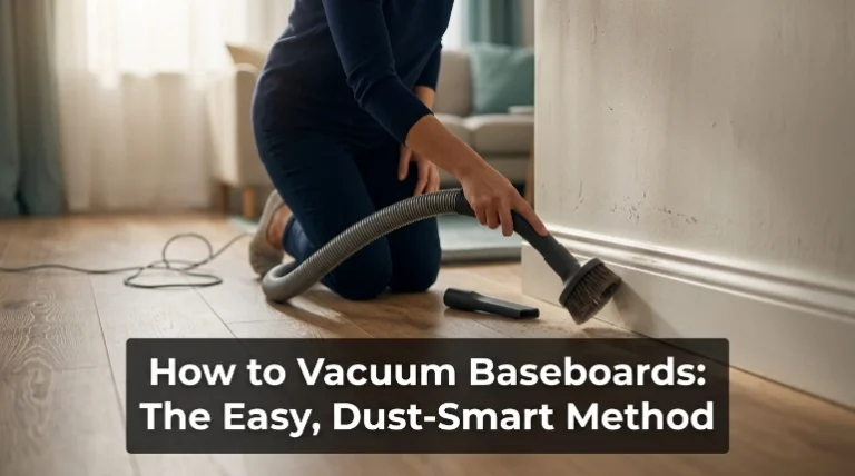 How to vacuum baseboards using a soft brush attachment along painted trim