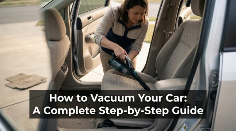 How to vacuum your car using a crevice tool on seats, carpet, and interior gaps