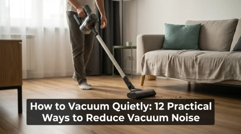 How to vacuum quietly in a lived-in home using controlled low-power cleaning