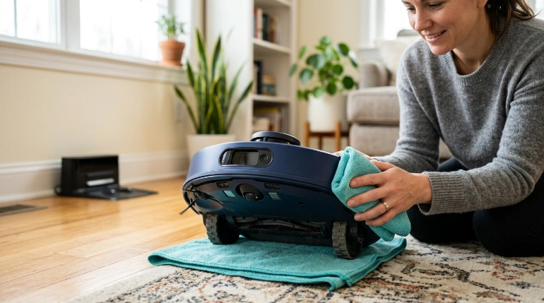 How to clean vacuum sensors including cliff, LiDAR, camera, obstacle, docking and floor sensors