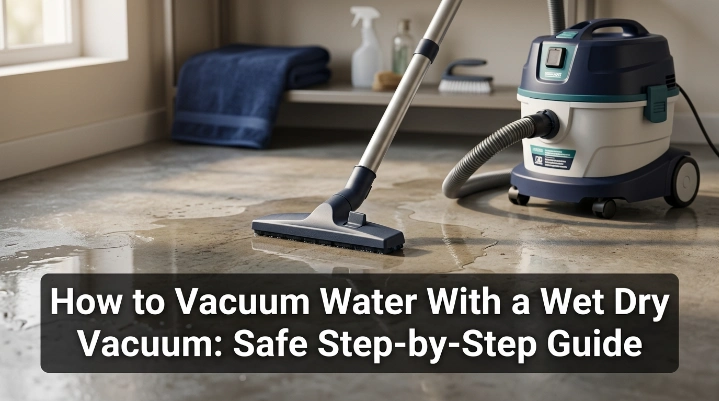 How to vacuum water with a wet dry vacuum safely using a wet floor nozzle