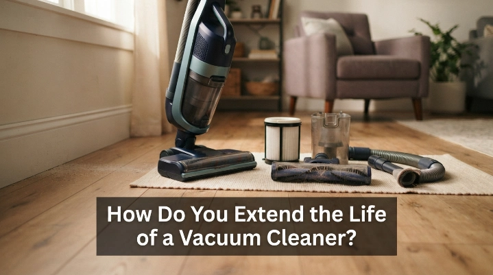 Well-maintained vacuum with filter, brush roll and dustbin for extending vacuum cleaner life