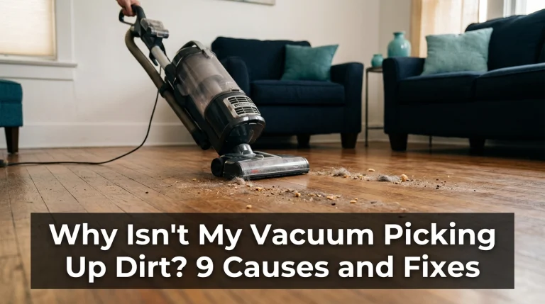 Vacuum leaving dirt behind while cleaning a home floor due to poor pickup performance
