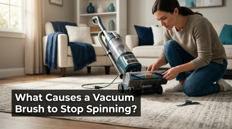 Vacuum brush stopped spinning with hair wrapped around the roller during troubleshooting