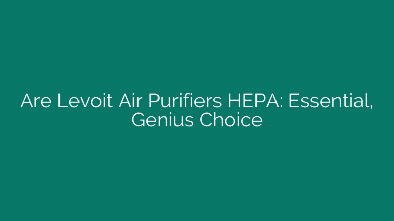 Are Levoit Air Purifiers HEPA: Essential, Genius Choice