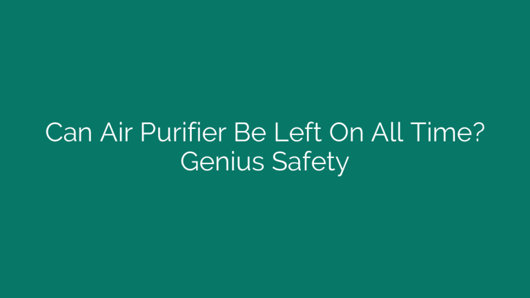 Can Air Purifier Be Left On All Time? Genius Safety