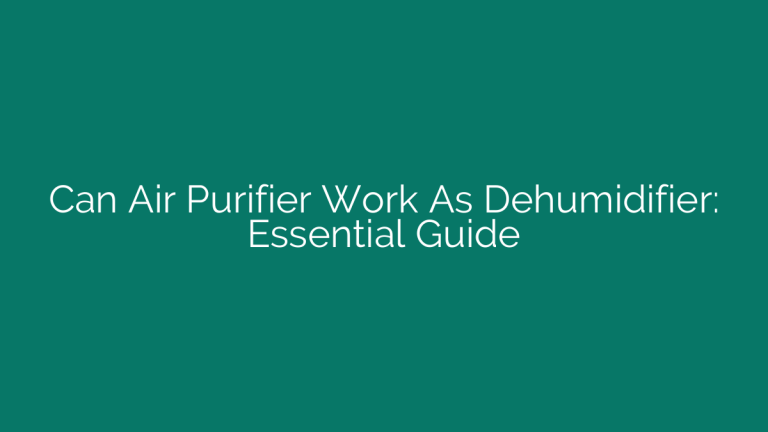 Can Air Purifier Work As Dehumidifier: Essential Guide