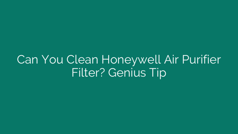Can You Clean Honeywell Air Purifier Filter? Genius Tip