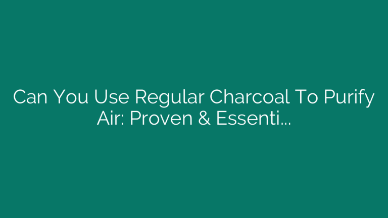 Can You Use Regular Charcoal To Purify Air: Proven & Essential