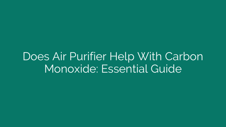 Does Air Purifier Help With Carbon Monoxide: Essential Guide