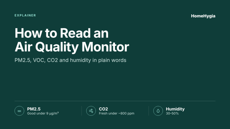 How to Read an Air Quality Monitor: PM2.5, VOC, CO2 and Humidity Explained